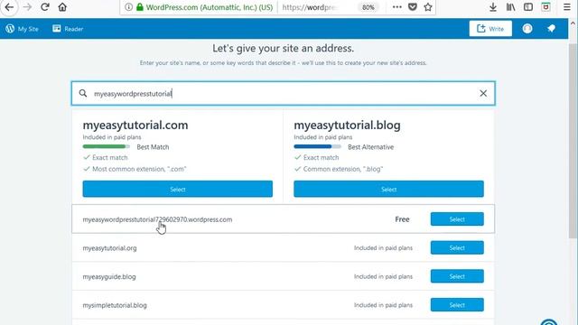 Creating a free WordPress webiste - Registering a new domain name смотреть онлайн