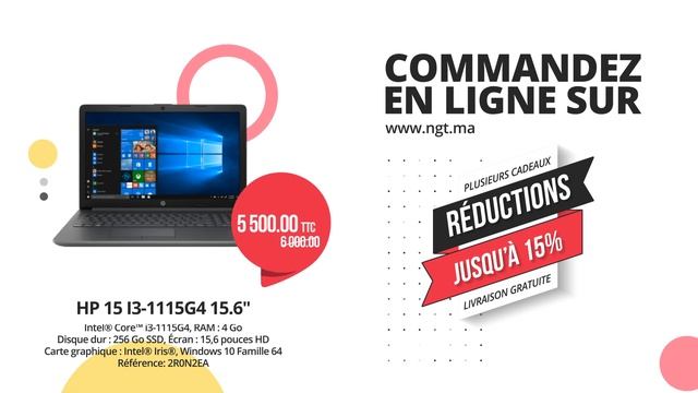 PC Portable HP 15 I3 1115G4 chez NGT Maroc смотреть онлайн