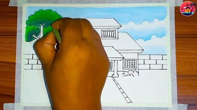 House drawing | house drawing easy with colour - beautiful house drawing easy step by step смотреть онлайн