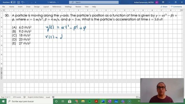 1.1-30 Obtaining the acceleration function and instantaneous acceleration through derivation смотреть онлайн