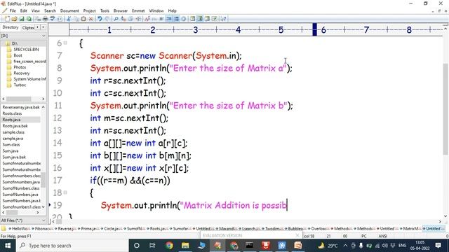 Java program to add two matrices || Program to add two matrices in Java || Matrix Addition in Java смотреть онлайн