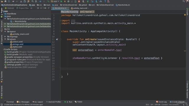 61 - Android Studio Quick Tour - Kotlin Developer Course - Build Android Apps in Kotlin смотреть онлайн