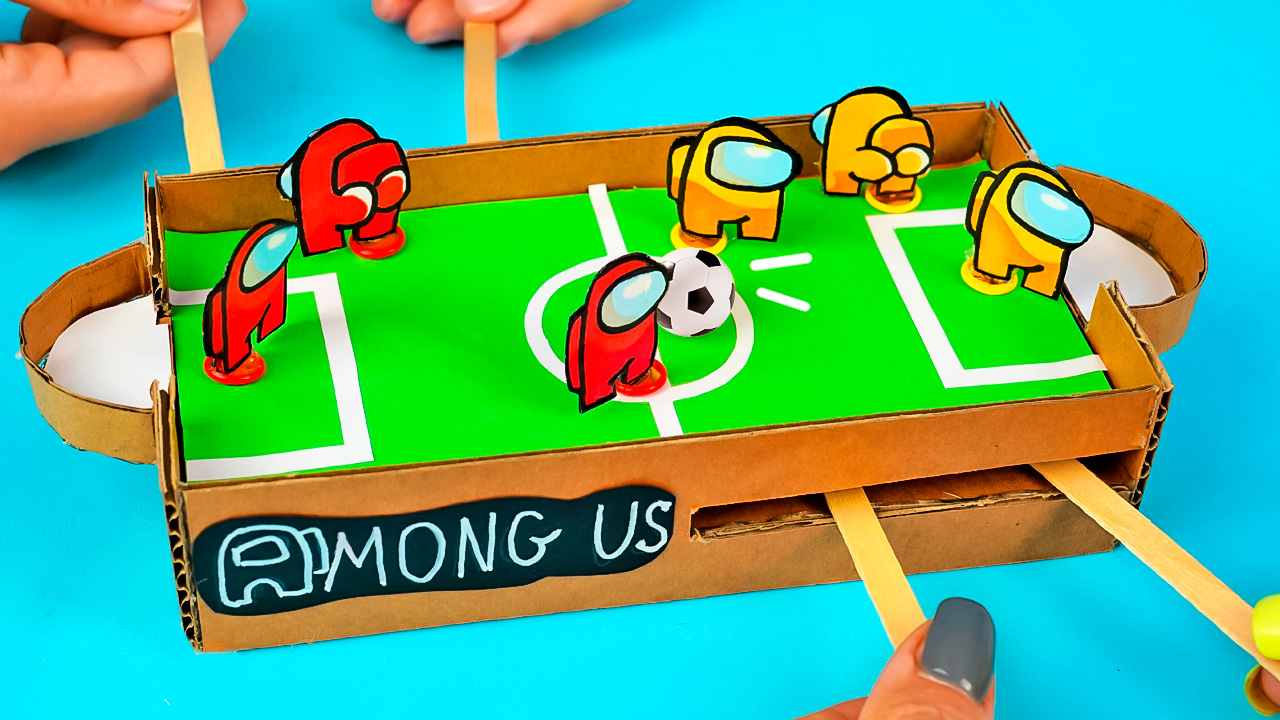 Настольная игра футбол Амонг Ас из картона своими руками смотреть онлайн