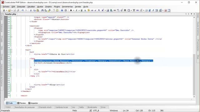 #38 - PHP - Criando Menu Horizontal HTML5, Header, do Projeto Loja Virtual desenvolvendoPHP - #3 смотреть онлайн
