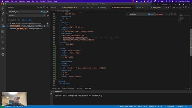 Run Redis, PostGres and Celery using Docker смотреть онлайн