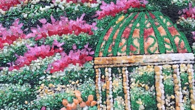 Картина из самоцветов "Беседка в парке" для интерьера смотреть онлайн