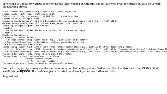 DevOps & SysAdmins: amanda client 3.3.5 for RHEL 5 - dependency issues смотреть онлайн
