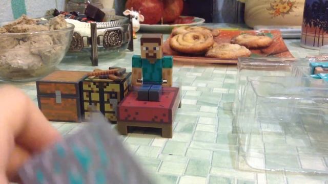 Фигурки Майнкрафт Стив алмазный и набор для выживания смотреть онлайн