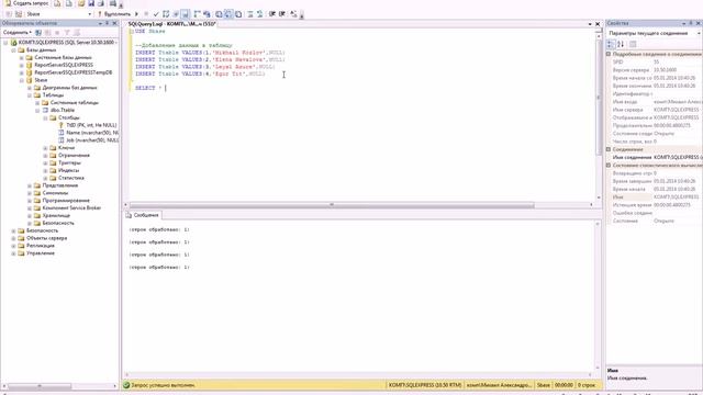 DML - язык манипулирования данными в языке запросов Transact-SQL смотреть онлайн