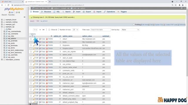 How to edit a database table via phpMyAdmin in cPanel with Happy Dog Web Hosting смотреть онлайн