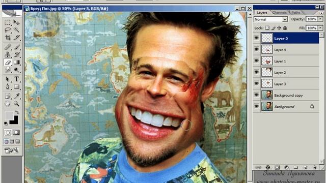 Эффект Шарж в PhotoShop смотреть онлайн