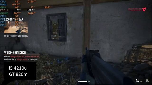 Sniper: Ghost Warrior Contracts 2 на слабом ноутбуке (GT 820m)