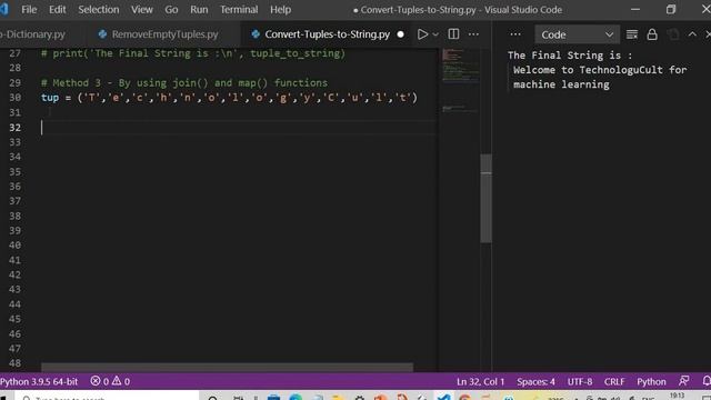 How to Convert Python Tuples To String | join() | map() | reduce() | Python Basics смотреть онлайн