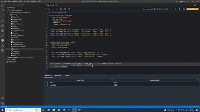 VS Code editor Extensions for SAP HANA смотреть онлайн