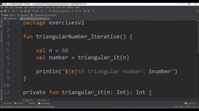 triangular number iterative in kotlin смотреть онлайн