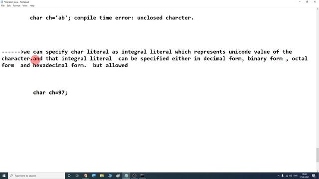 char literals in java | char data type in java смотреть онлайн