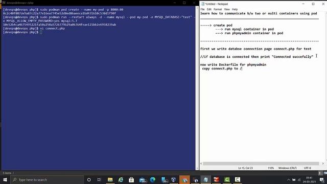 Two Containers Using single Pod (mysql. apache server) смотреть онлайн