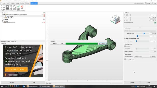 Лайфхаки Netfabb: трансформация сетчатой модели в поверхностную модель смотреть онлайн