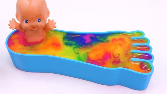 Satisfying Video l Mixing All My Slime Smoothie Into Foot Slime ASMR With Glitter | Bot Bot Asmr смотреть онлайн