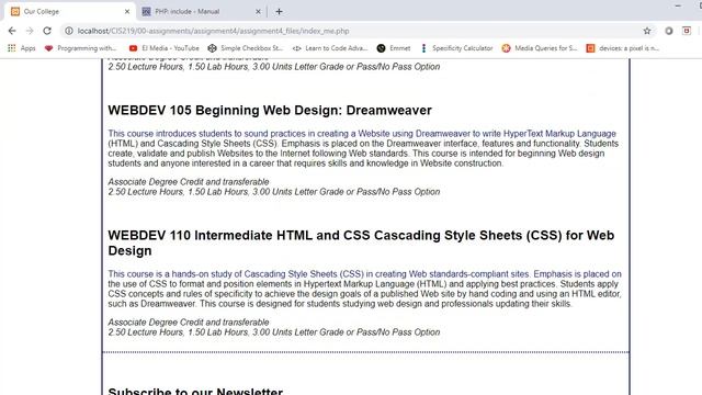 PHP / MySQL Course - 'include' statement смотреть онлайн
