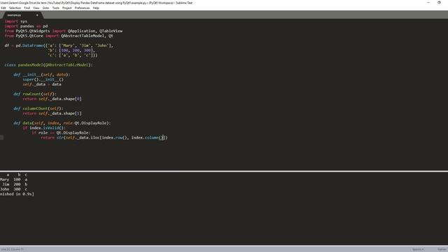 Display pandas DataFrame using PyQt5 | Python PyQt Tutotiral смотреть онлайн