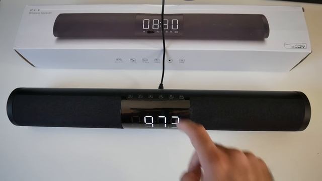 Wireless Bluetooth 4.2 SOUND BAR SPEAKER 20W - FM RADIO - LCD Clock - AUX - USB смотреть онлайн