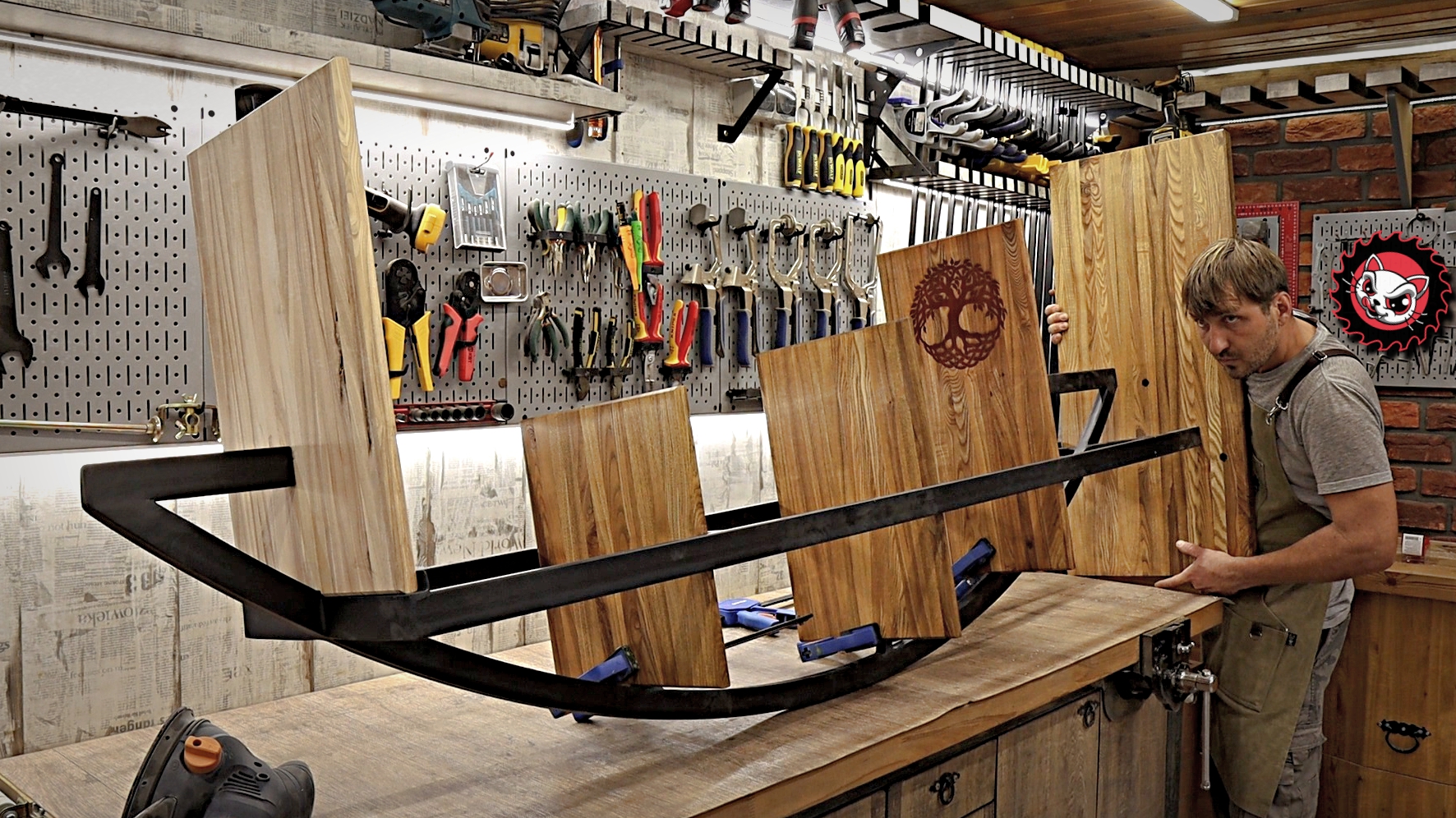 Интересная полка в стиле LOFT, своими руками. смотреть онлайн