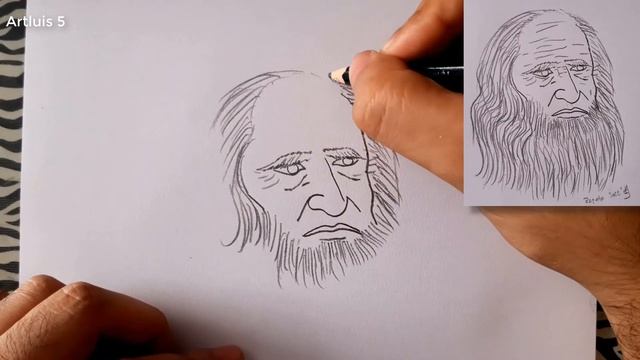 ¿Cómo dibujar a Leonardo Da Vinci? | How to draw Leonardo Da Vinci? смотреть онлайн