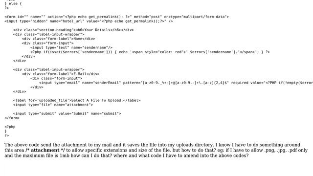 Wordpress: How to allow specific extensions and file size to wp_mail attachment? смотреть онлайн