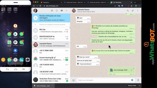 DialogFlow WhatsApp ChatBot ? Conectando o WhatsBot ao DialogFlow com JSON смотреть онлайн