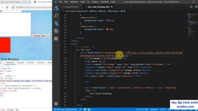 Lập trình VueJs - 11 Ràng buộc Style cho phần tử смотреть онлайн