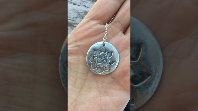 Ohm Symbol Lotus Flower Silver Pendant for Woman ~ Yoga Silver Necklace for Women смотреть онлайн