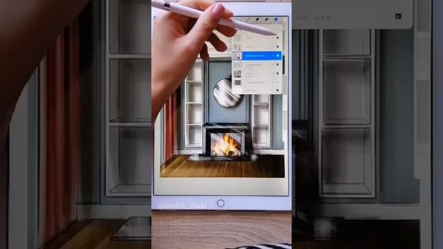 Рисуем интерьер гостиной с камином в Procreate на IPad смотреть онлайн