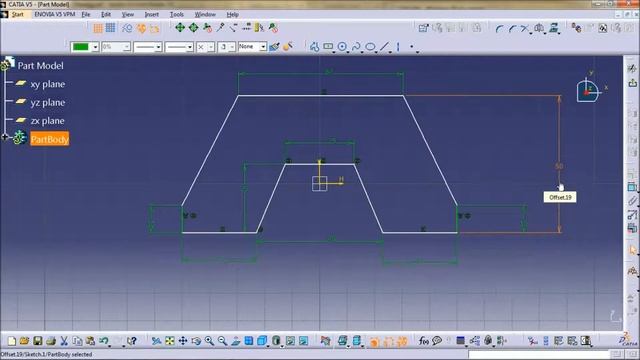 CATIA V5/V6 Tutorial | 3D Modeling from 2D sketch смотреть онлайн