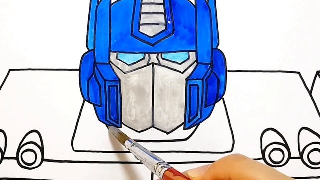 How-to-Draw and Color OPTIMUS PRIME Transformers | Bonbon Toy Art смотреть онлайн