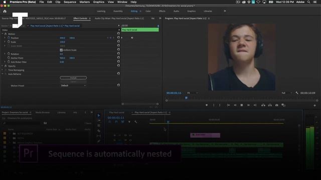 В Adobe Premiere добавили автокадрирование на основе нейросетей смотреть онлайн
