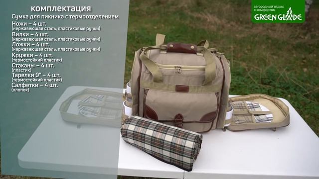 Обзор набора для пикника Green Glade Т3200 30л / 37 предметов смотреть онлайн