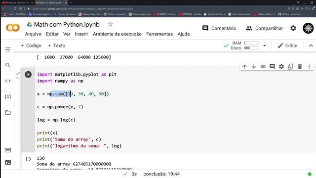 Matemática com Python (1.2): Log natural e Matrizes смотреть онлайн
