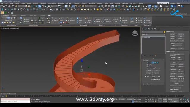 spiral stair modeling in 3ds max смотреть онлайн