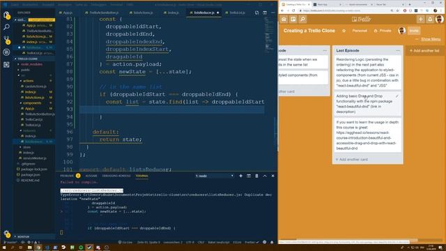 Let's Create a Trello Clone with React + Redux // Part 6 - Persisting the Drag and Drop feature смотреть онлайн