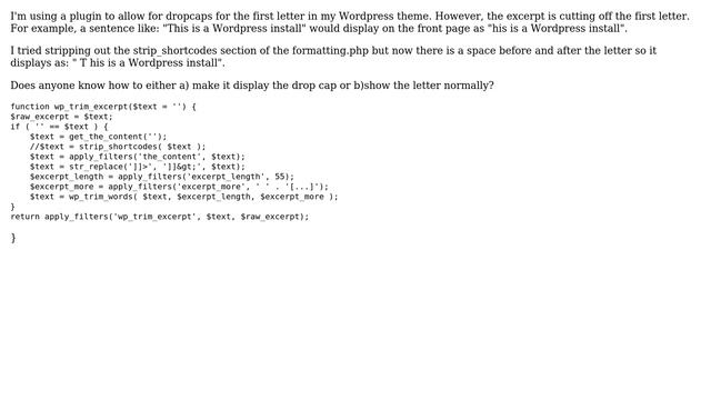 Wordpress: First letter cutting off in excerpt смотреть онлайн