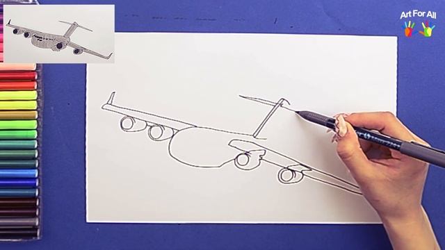 How to draw a C-17 military transport plane смотреть онлайн