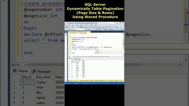 pagination page and row size sql server tutorial stored procedure смотреть онлайн