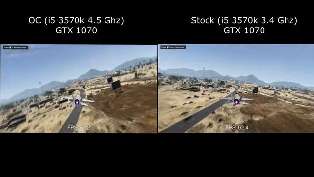 i5 3570k Stock speed vs OC i5 3570k 4.5 Ghz, GTA 5 benchmark смотреть онлайн