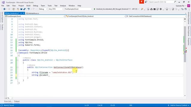 SQLite Create Database Connection with Tables смотреть онлайн