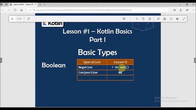 Learn Kotlin - Lesson #1 - Kotlin Basics - Part I смотреть онлайн