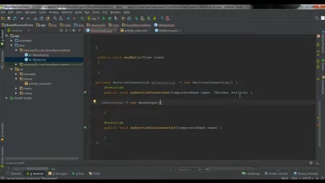 55 Bound Service Using Messenger Android Studio Tutorial смотреть онлайн