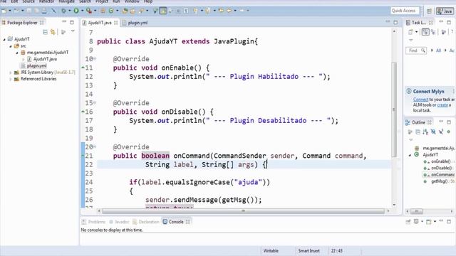 Como criar um plugin bukkit #1 - Comando Basico смотреть онлайн