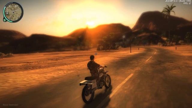 Рико Родригес катается на мотоцикле под трек твои поцелуи - Just Cause 2: Multiplayer Mod смотреть онлайн