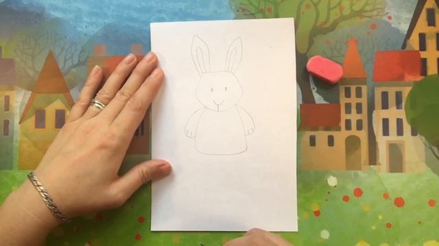 Как нарисовать плюшевого ЗАЙКУ? Простой урок рисования для детей. смотреть онлайн